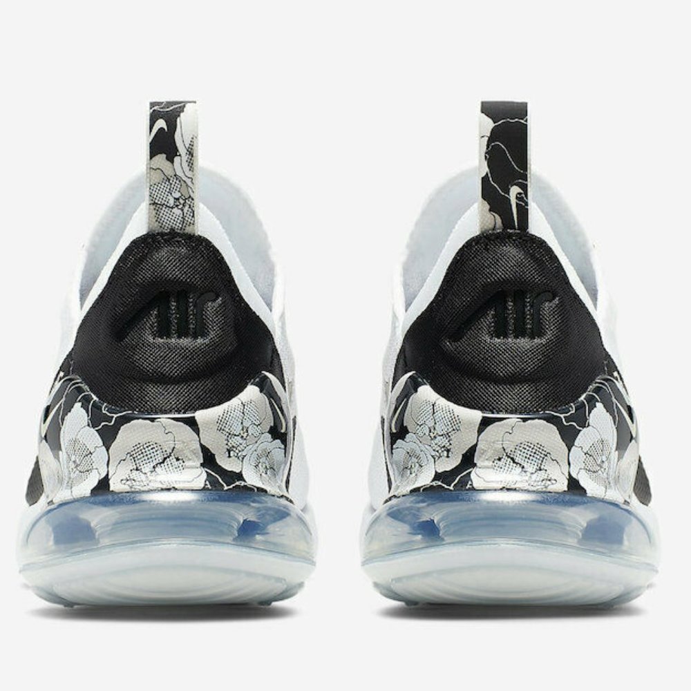 Nike Women Air Max 270 White Black Floral Print Running Shoes AR0499-100 RARE - Picture 6 of 12